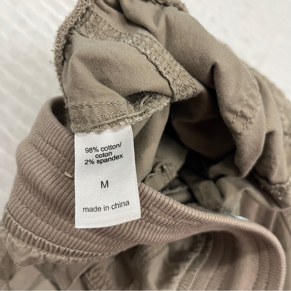 Maurice Tan Capri Cropped Pants Elastic Ribbed Waistband Size medium cotton - Picture 4 of 10